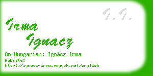 irma ignacz business card